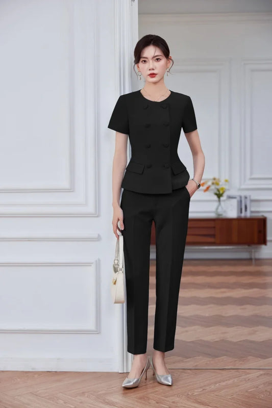 Fashionable professional women's wear, high-quality two-piece pants + blazer, new style for spring and summer 2026