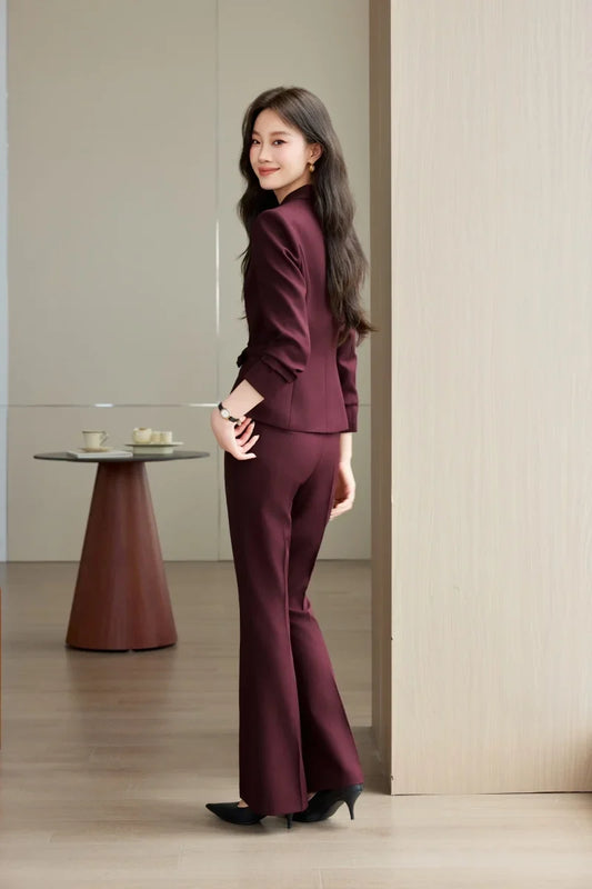 Fashion Business Women's High-Quality Two-Piece Set Pants + Suit Jacket Autumn Winter New Arrival 2026