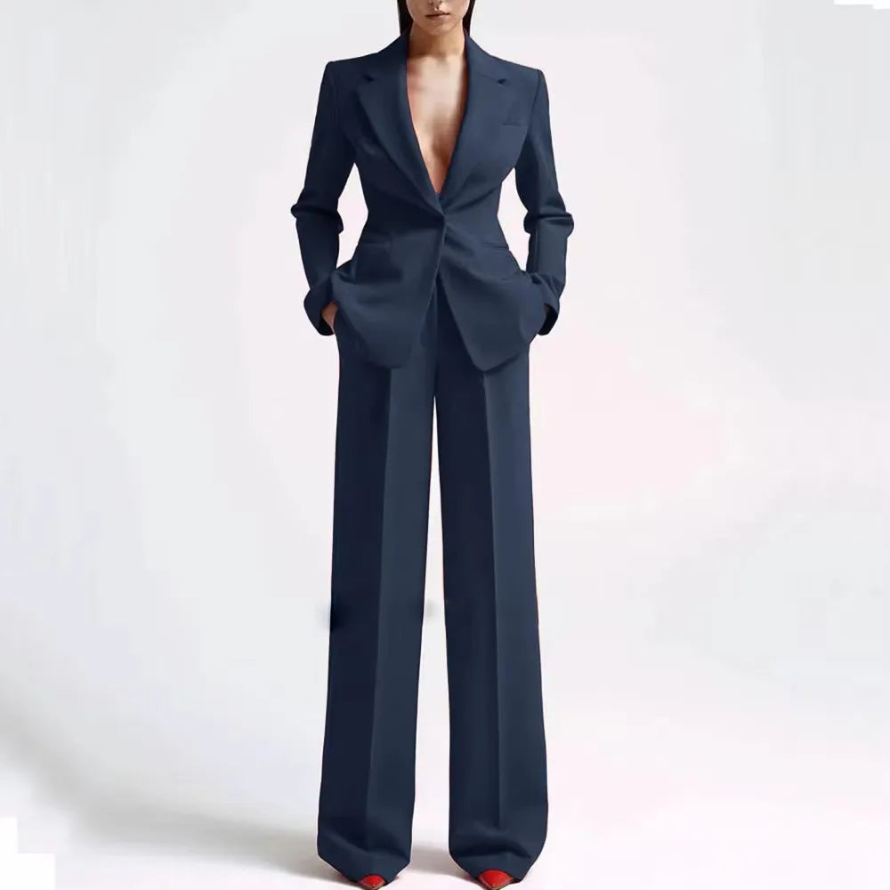 Women's Suit Party Wedding Fashion Style 2pcs Slim Fit Prom Blazer Pants Outfit Dress Evening Dresses for Prom Lady Clothes