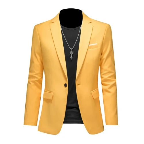 15 Color Fashion Mens Suit Jacket High Quality Slim Fit Solid Color Casual Business Mens Blazers Formal Office Wedding Suit Tops