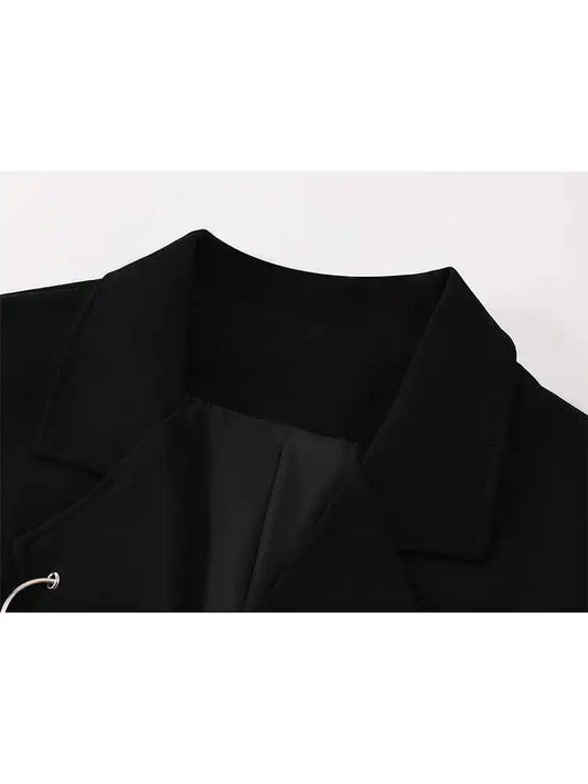 Women Black Gothic Emo Autumn Blazer Coat Fashion Vintage Harajuku Long Sleeve Oversize Suit Jacket Outerwear Top 2000s Clothes