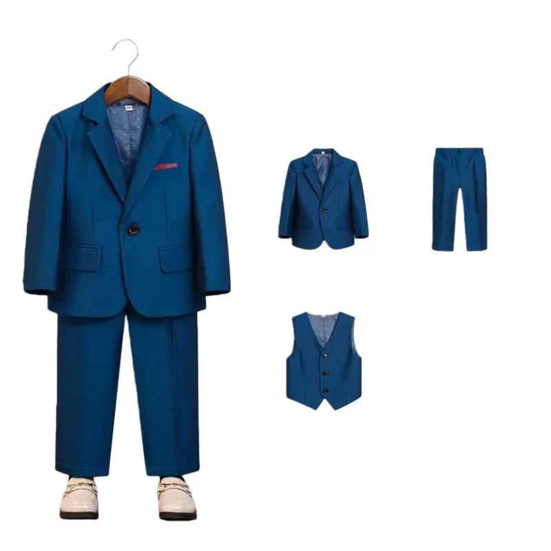 1-11Years Kids Formal Wedding Birthday Prom Outfit Suit With Jacket Pants Children's Piano Speech Performance Costume