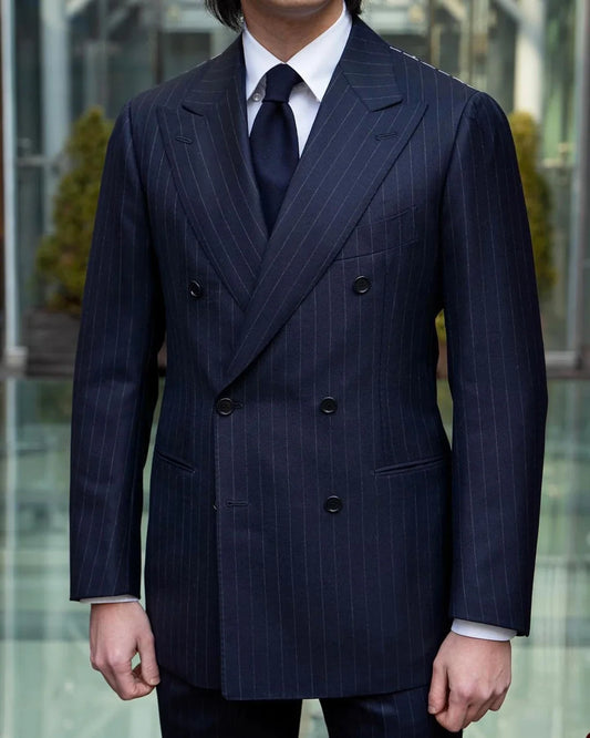 Business Men's Suit 2 Pieces Blazer Pants Bow Collar Double Breasted Buckle Formal Work Wear Wedding Prom Customized Size Color