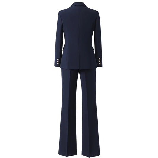Chic Business Elegant Woman Suits Two Pieces New Matching Sets Blazer Pants Lady Outfit Classic Formal Clothes Office Work
