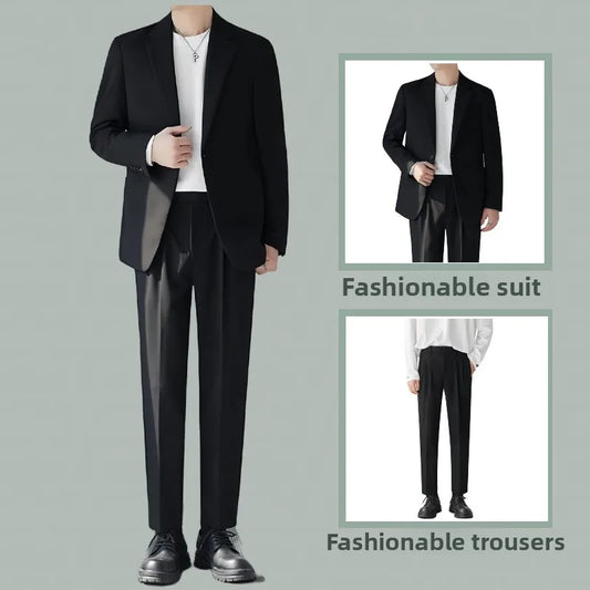 Suits Men's Fashionable Banquet Tailored Solid-color Dance Singer Trendy Host Casual Wedding Banquet Dress Performance Suit