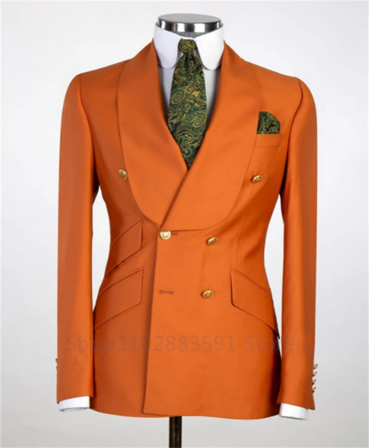 Mens Suits 2024 1 Pieces Fashion Solid Double Breasted Men Wedding Prom Dress Male Blazer Only Slim Fit Suits Tuxedo 5XL-XS