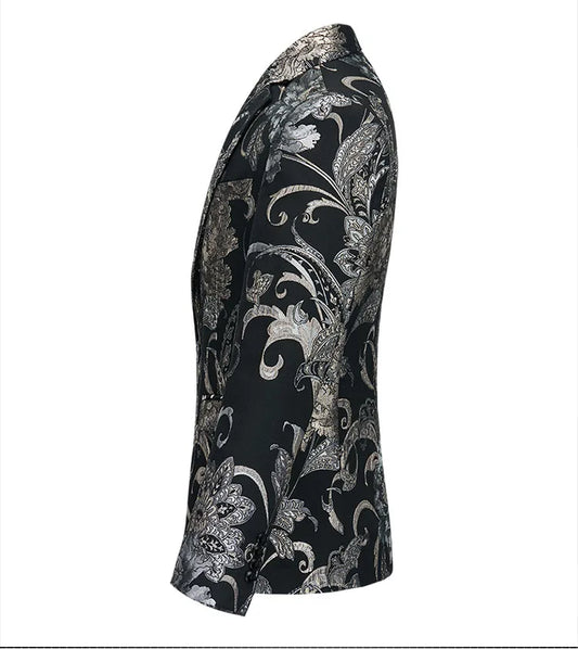 Men's Patterned Blazer for Business, Stage Performance & Casual Wear