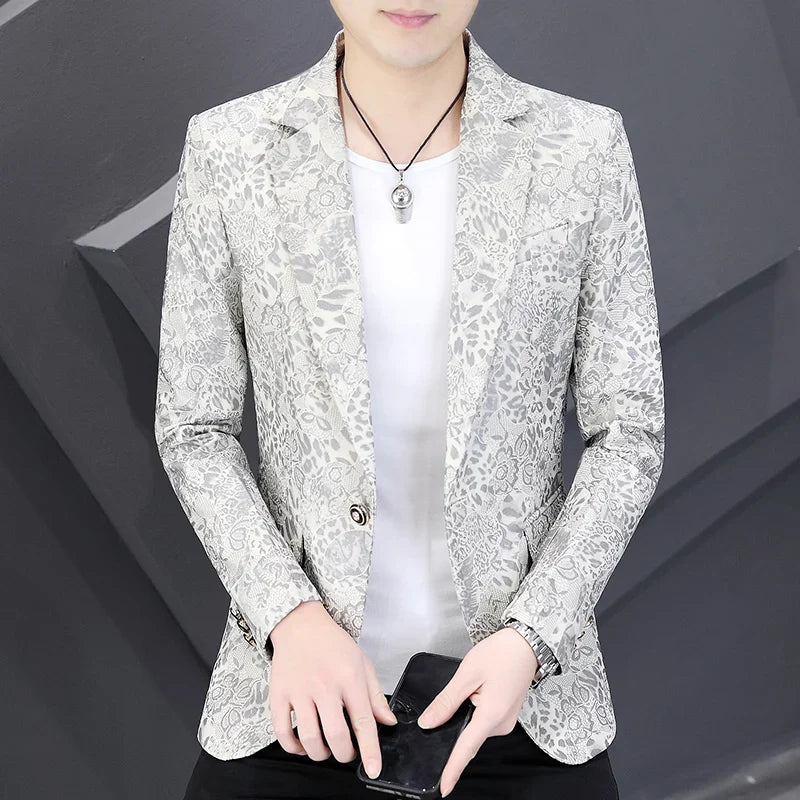 Brand Hot Stamping Casual Business Suit Jacket Men Retro Slim Fit Casual Suit Jackets Social Banquet Office Uniform Blazers 2026