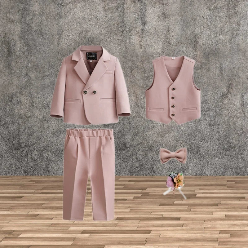 Toddler Boys' 1Year's Birthday Suit Children's Wedding Photography Suit Kids Spring Autumn Piano Catwalk Performance Suit