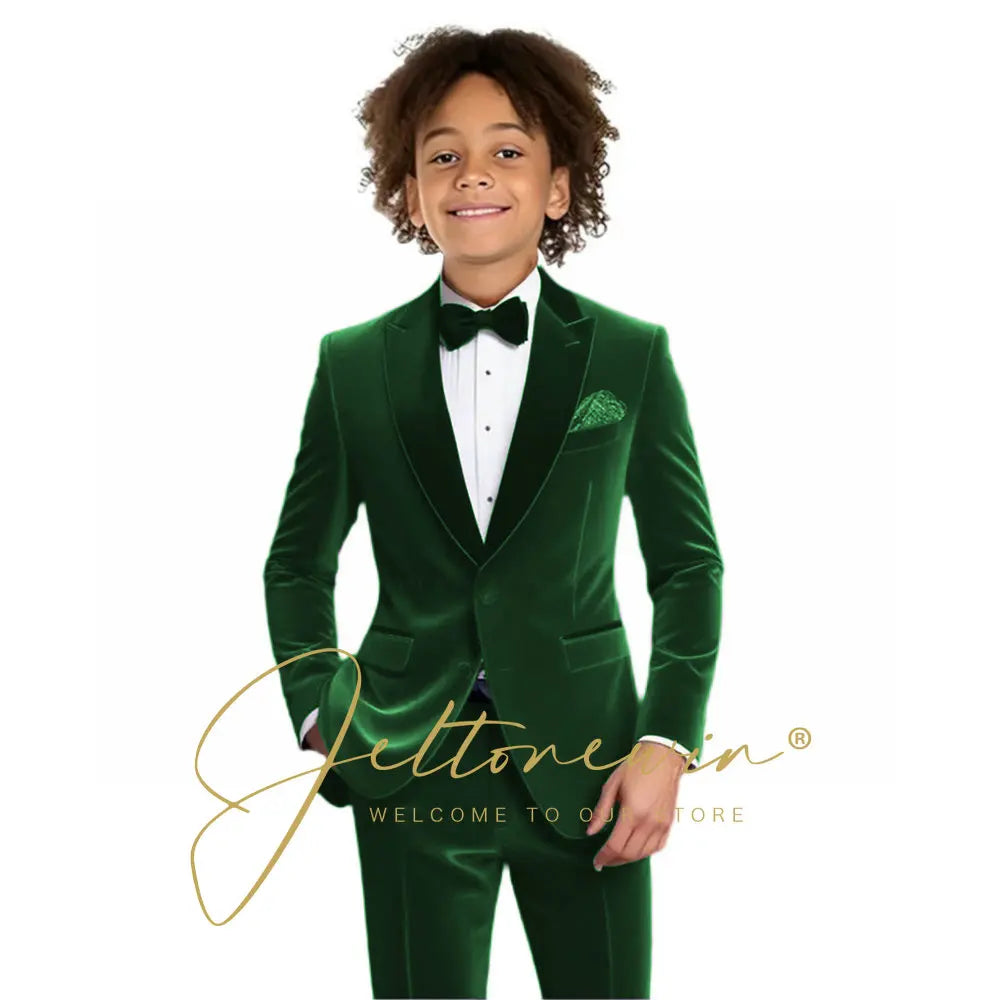 Kids Birthday Dress Baby Boys Burgundy Velvet Blazer Jacket Pants Photograph Suit Children Wedding Performance Party Wear