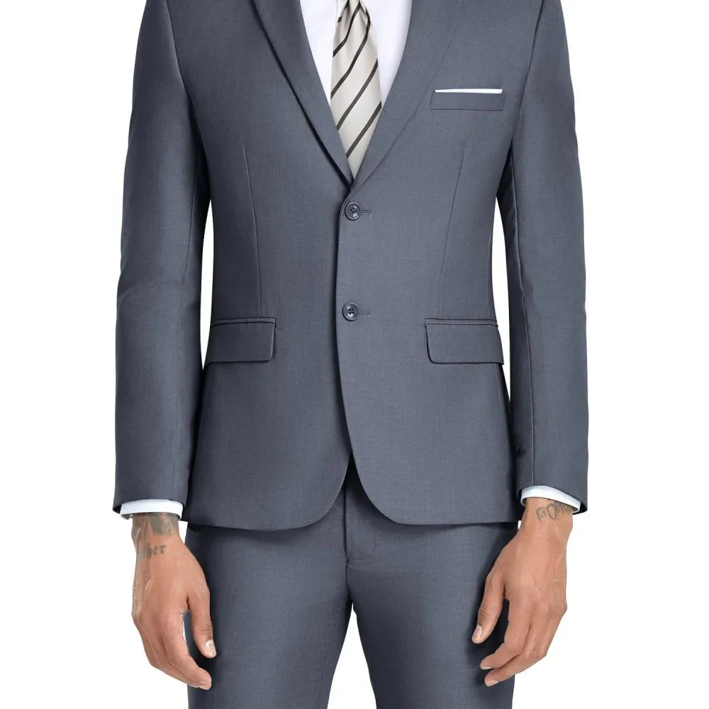 Luxury Formal Casual Men's Suits Formal Business Wedding Groomsmen Smoking Single Breasted Jacket Pants Set