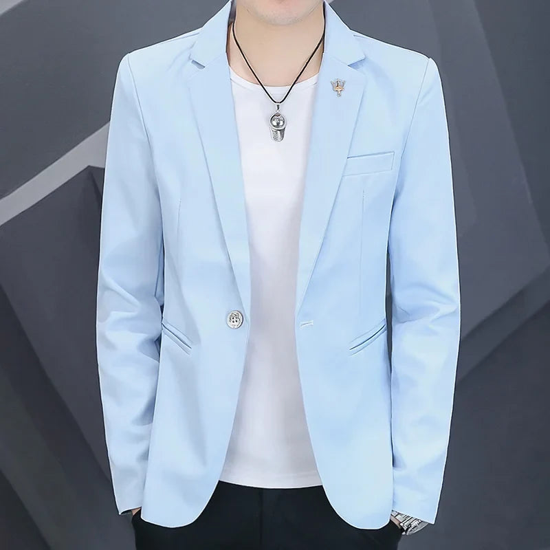 Blazer Men's Fashion Outdoor Travel Gentleman Wedding Slimming Business Versatile Trendy Casual Korean-style Formal Wear Blazer