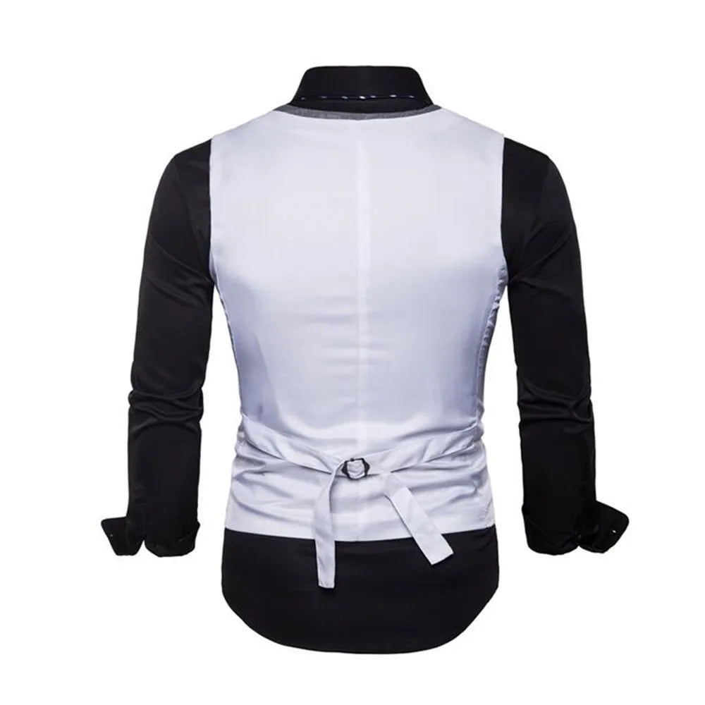 Men's Vest Single Breasted Slim Fit Business Casual Waistcoat for Wedding & Formal Occasions