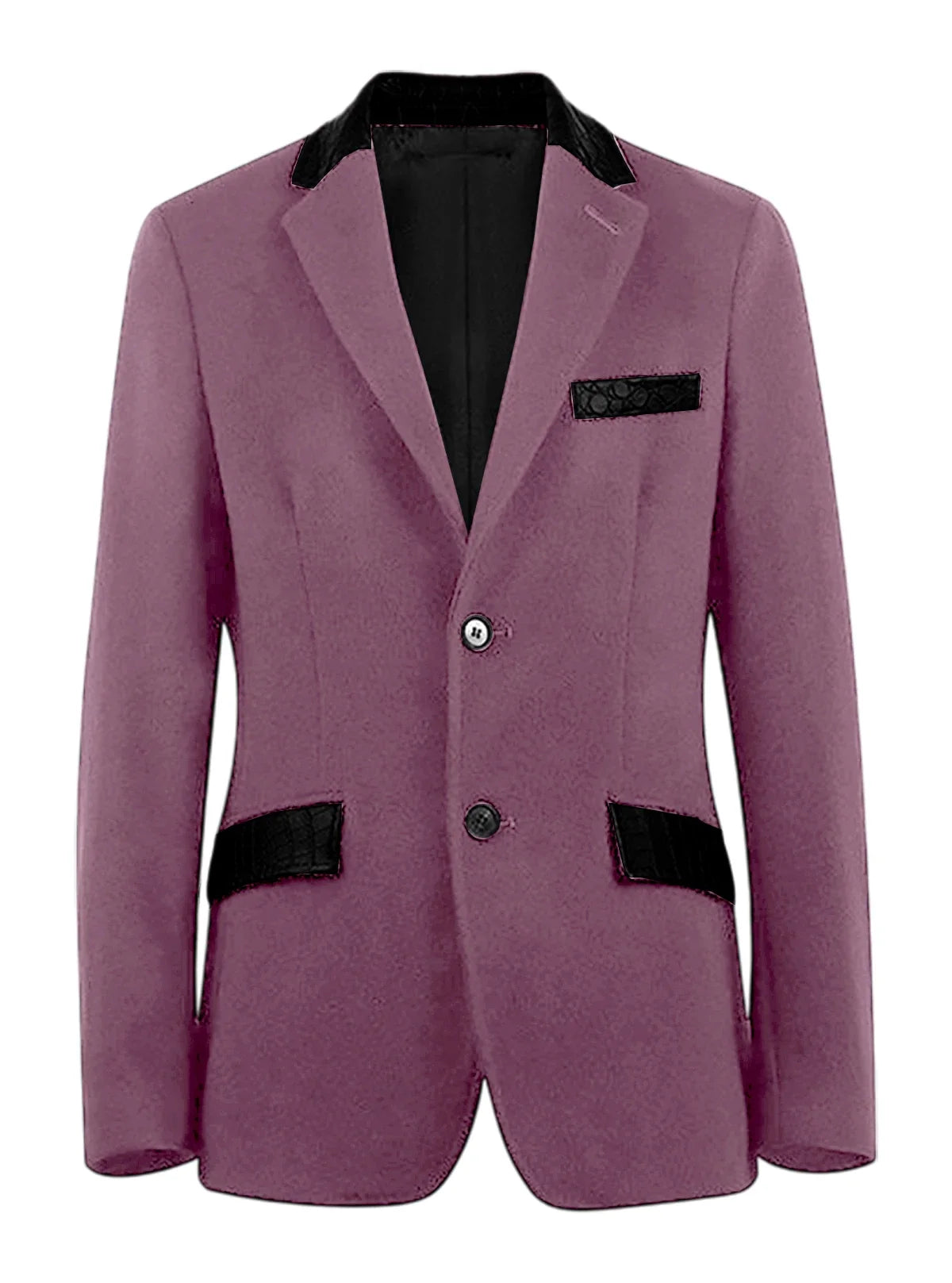 Men's Wool Blend Blazer Black Croc Print Lapel Collar Slim Fit Formal Business Casual Suit Jacket Autumn Winter Sport Coat