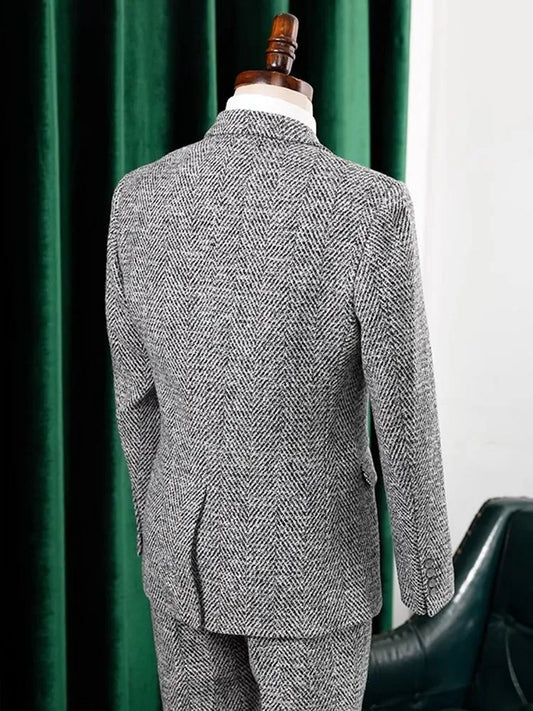 Men's Slim Fit Single Breasted Two-Piece Suit Set for Business and Wedding