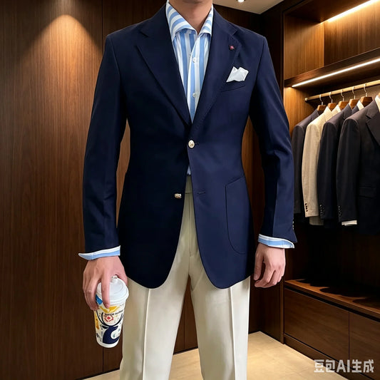 1 Pieces Slim Fit Blazer Wide Shawl Lapel Luxury Men Suit Custom Made Tuxedo Gold Button Suit For Mens Groom's Wedding