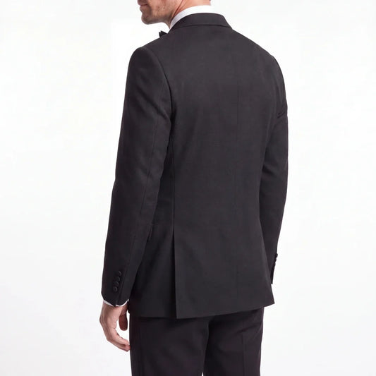 Men Suit Gray 2 Pieces Black Bright Lapel Double Breasted For Wedding Birthday Banquet Party Business Work Office Jacket Pants