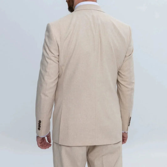Men Suit 3 Pieces Beige Single Button With Lapel Solid For Wedding Banquet Party Banquet Business Work Daily Jacket Vest Pants