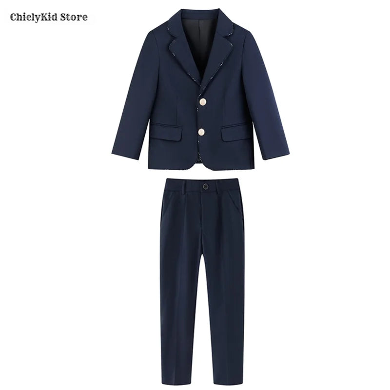 Children British School Uniforms Girls Preppy Jacket Pleated Skirts Boys Blazers Pants Suits Kids Teenage Student Clothes Sets