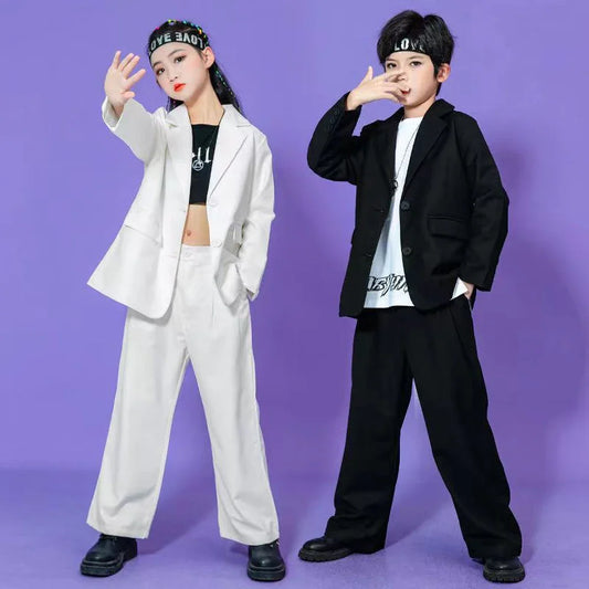 Fashion Kids Clothes 2 Piece Notch Lapel Single Breasted Streetwear Sets Chic Sporty Active Daily Casual Chilren's Clothing