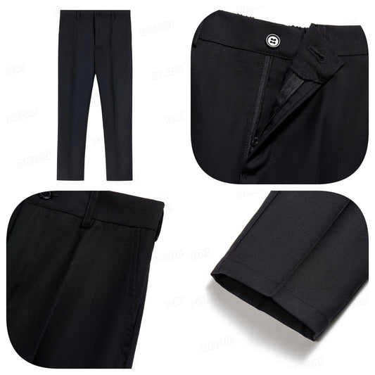 Boys Suit Set Velvet Collar 3-Piece Formal Outfit for Wedding & Communion Ages 3–14