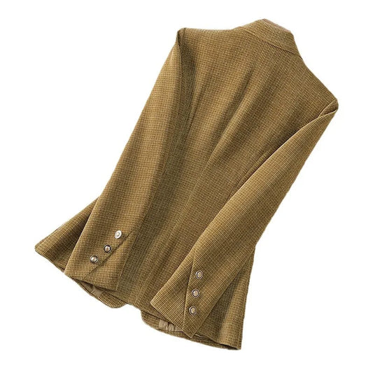 Spring Autumn New Suit Coat Women Fashion Slim Gold velvet Long-sleeved Suit Jacket Female Commuting Business Casual Blazer coat