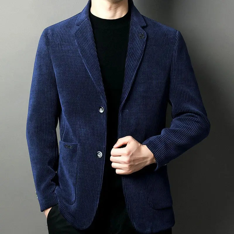 Men's High-Quality Corduroy Coat Autumn Winter Thick Velvet Casual Suit Jacket Handsome Ruffian Business Top Trend