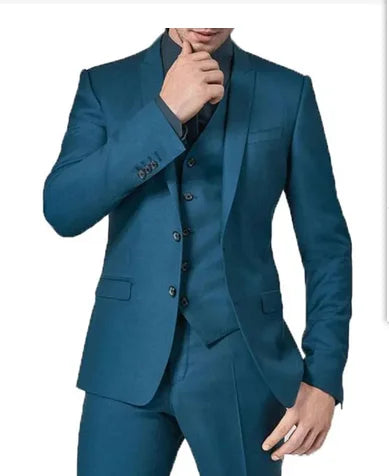 Slim Boyfriend Suits for Men 3 Piece Peaked Lapel Wedding Groom Tuxedos 2022 Man Fashion Clothes Set Jacket Vest with Pants