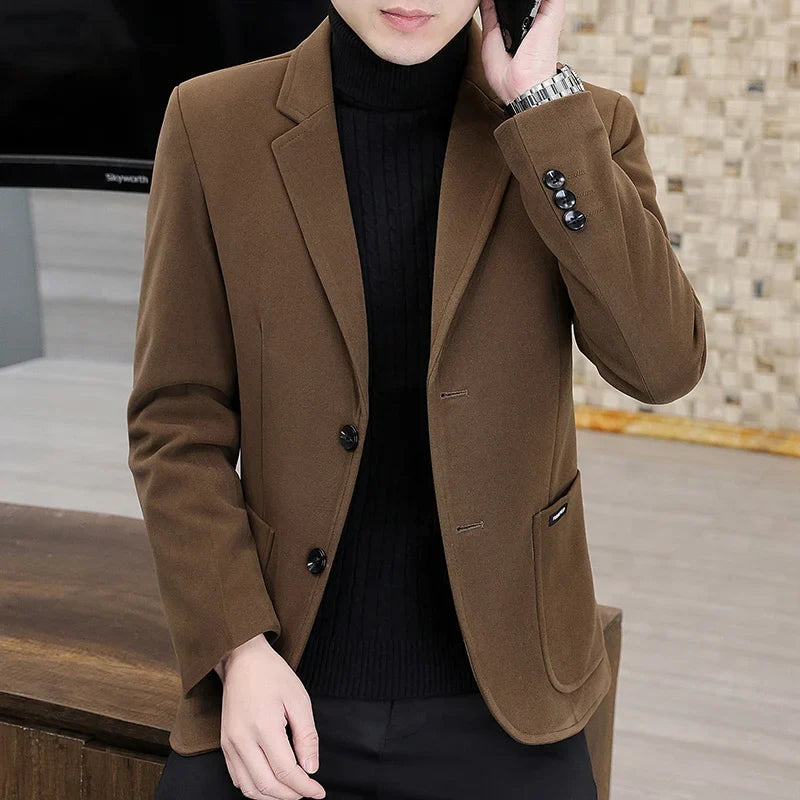 Blazer New Stylish and Slimming Middle-aged Business Casual Solid-color Wedding Banquet Host Men Outdoor Performance Blazer