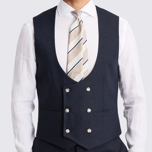 Men's Vest Double-Breasted V-Neck Waistcoat for Wedding & Formal Occasions