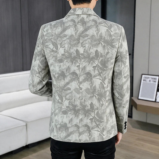Men's Casual Slim Fit Single-Breasted Blazer for Business and Smart Casual Wear