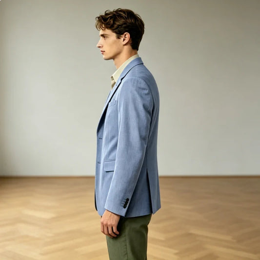 Classic Men's Linen Blazer Notch Lapel 2 Button Slim Fit Lightweight Breathable Suit Jacket Casual Business Daily Wear For Men