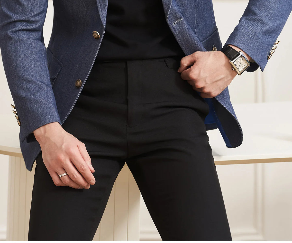 High Quality Men's Denim Style Suit Jacket Vintage Luxury Slim Fit Business Fashion Casual Suit Coat Formal Wedding Tuxedos