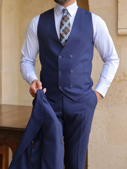New Arrival Navy Men's Suit Set For Business Party Prom Wear Handsome Classy Slim Fit Dresswear For Men Daily Office Customzied