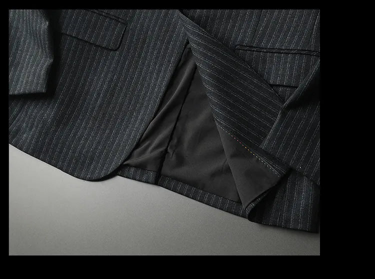 2026 Striped Casual Business Suit Jacket for Men High Quality Slim Fit Office Social Blazers Wedding Host Formal Coats M-4XL