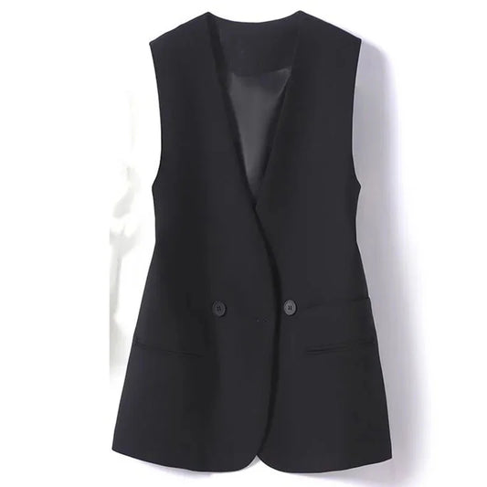 Women Suit Vest Horse Clip Top Coat Korean Lady New Leisure Blazer Vest Outwear Spring Autumn Female Cardigan Sleeveless Jacket