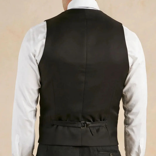 Men's Formal Vest Single Breasted Lapel Waistcoat for Weddings & Business