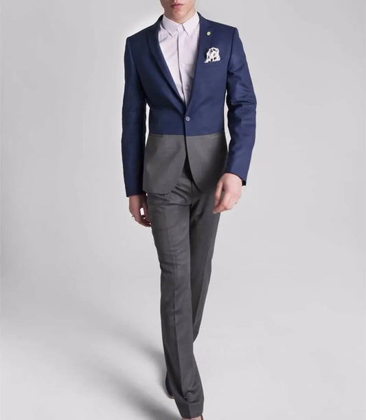 New Gray Men Suits 2022 Slim Fit Casual Summer Beach Wedding Groom Tuxedos 2 Pieces (Jacket+Pants) Bridegroom Best Man Blazer