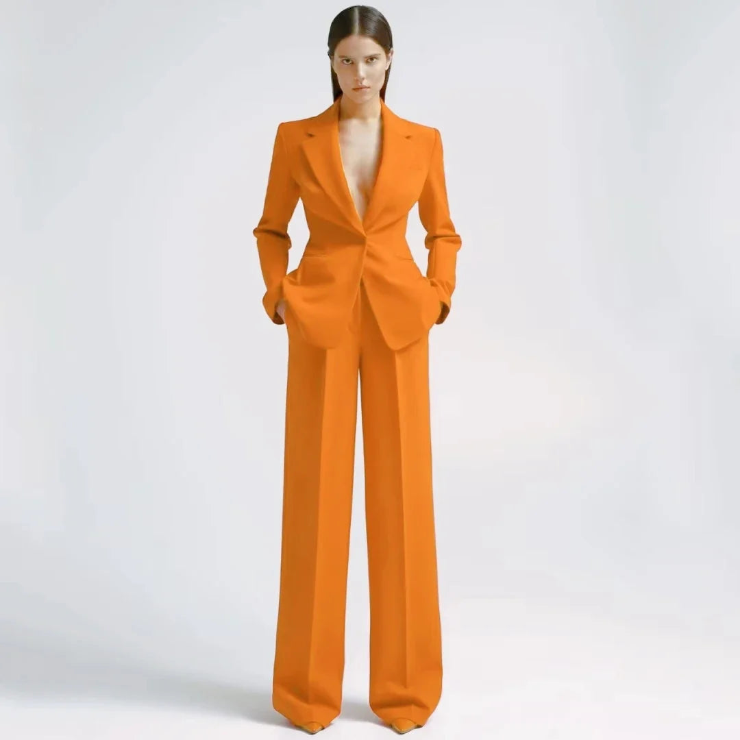 Mint Green 2-Piece Women's Pant Suits Elegant Wedding Occasion Clothing Slim Fit Formal Office Lady Blazer Set(Jacket+Pants)