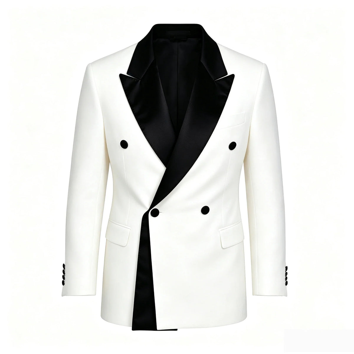 Men's Wedding Formal Suit Blazer Slim Fit Business Double Breasted Jacket Black British Style Tuxedo Dinner Party Prom Suit Coat
