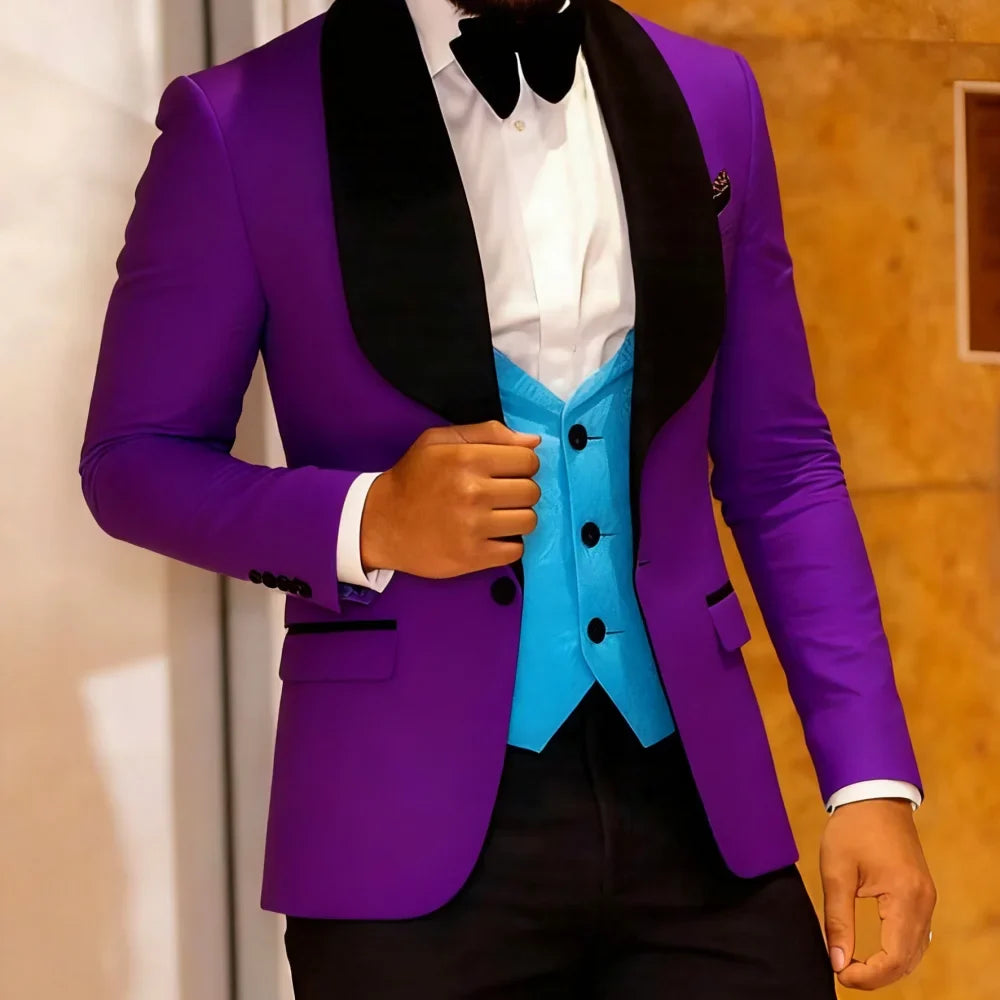 Men's Three-Piece Suit Floral Slim Fit including Jacket Vest And Pants with Paisley Pattern Suitable for Formal Occasions