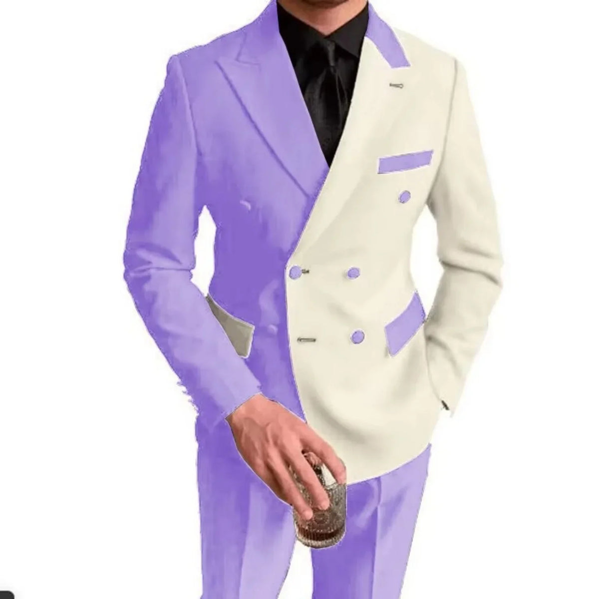 Costumes élégants de mariage/affaires, 2 pièces, coupe ajustée, blazer croisé, costumes de garçons d'honneur, tenues formelles pour hommes (veste + pantalon)