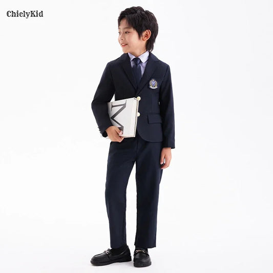 Children School Uniform Girls Jacket Pleated Skirt Suits Boys Formal Dress Toddler Student Clothes Sets Kids Korean Class Outfit