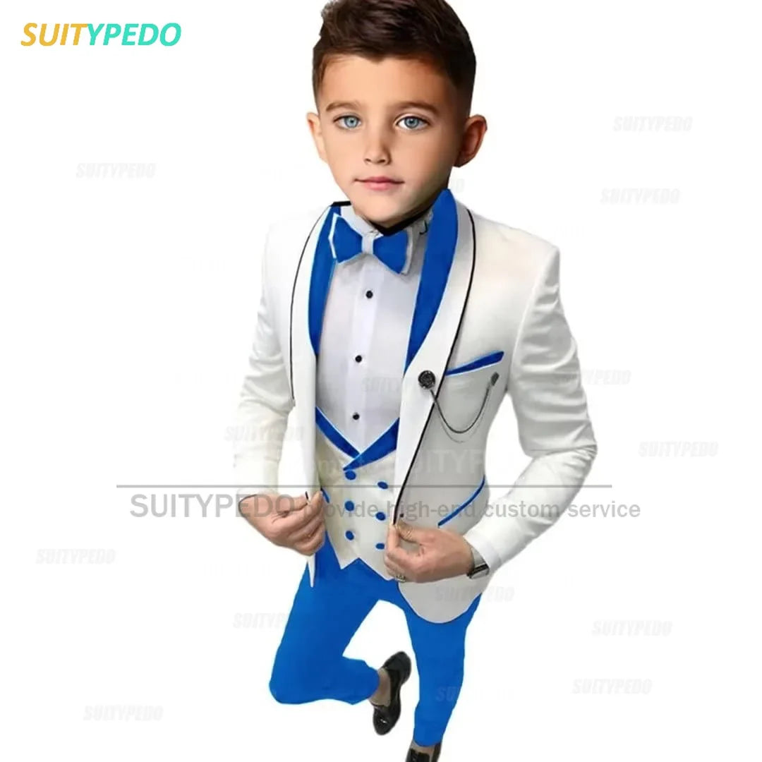 Elegant Formal Suit For Boys Performance 3 Pieces Set Wedding Prom Kids Costume Classic Children Tuxedo Outfit Blazer Vest Pants
