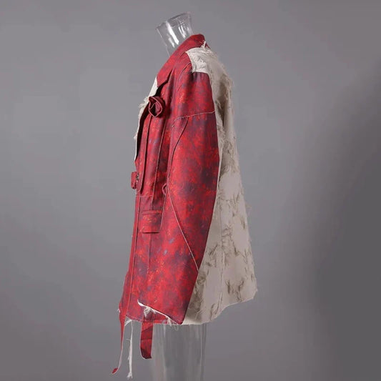 Spring Autumn New Women Blazer Color Block Patchwork Three-Dimensional Flower Single Breasted Luxury Elegant Jacket HK17506