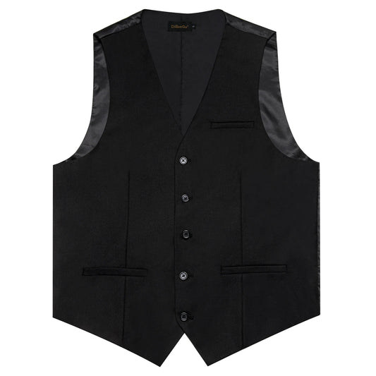 Men's Slim Fit Single Breasted Solid Vest for Business and Smart Casual Wear