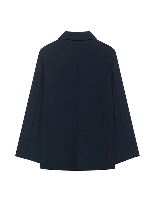 Women's Solid Color Blazer Coat Long Sleeve Front Button Office Wear Casual Chic Outerwear Top