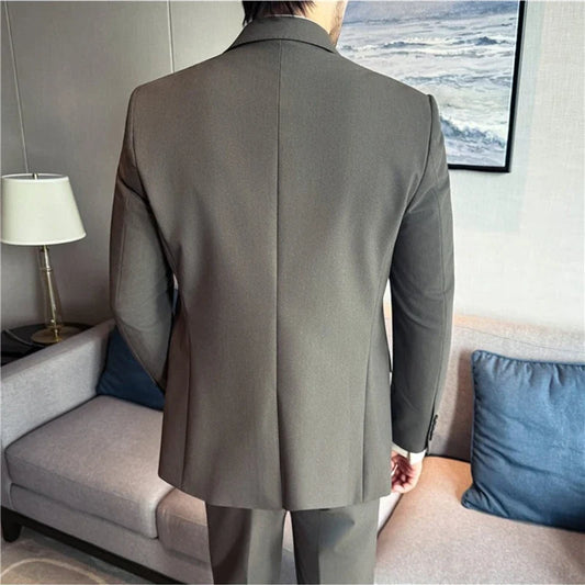 Men's Two-Piece Suit Wrinkle-Resistant Smart Casual Formal Wedding