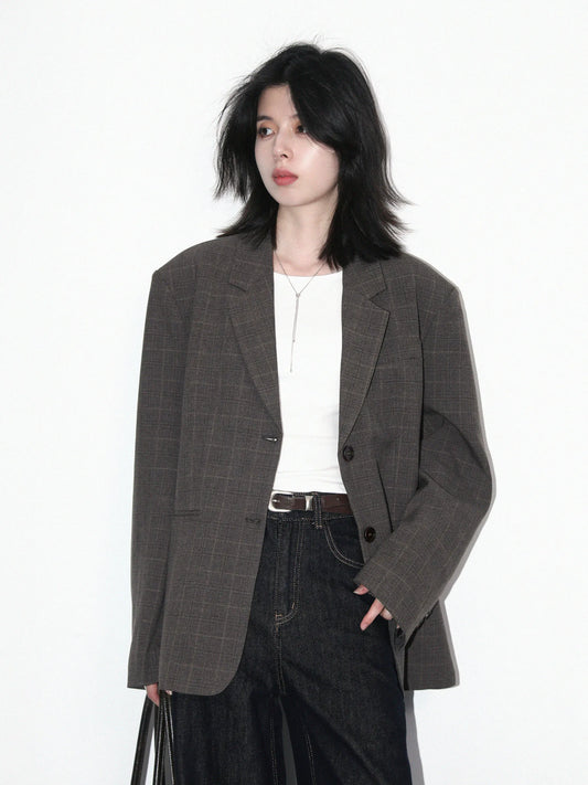 New Women Blazers Single-breasted Loose Casual Retro Striped Office Ladies Suit Jacket Female Coat Spring Autumn 2026