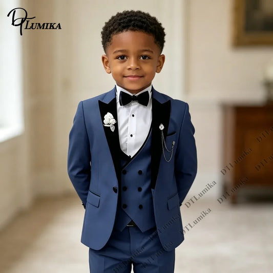 Boys Suit Set 3-Piece Formal Outfit for Kids Wedding Birthday Party Ages 3T–14T